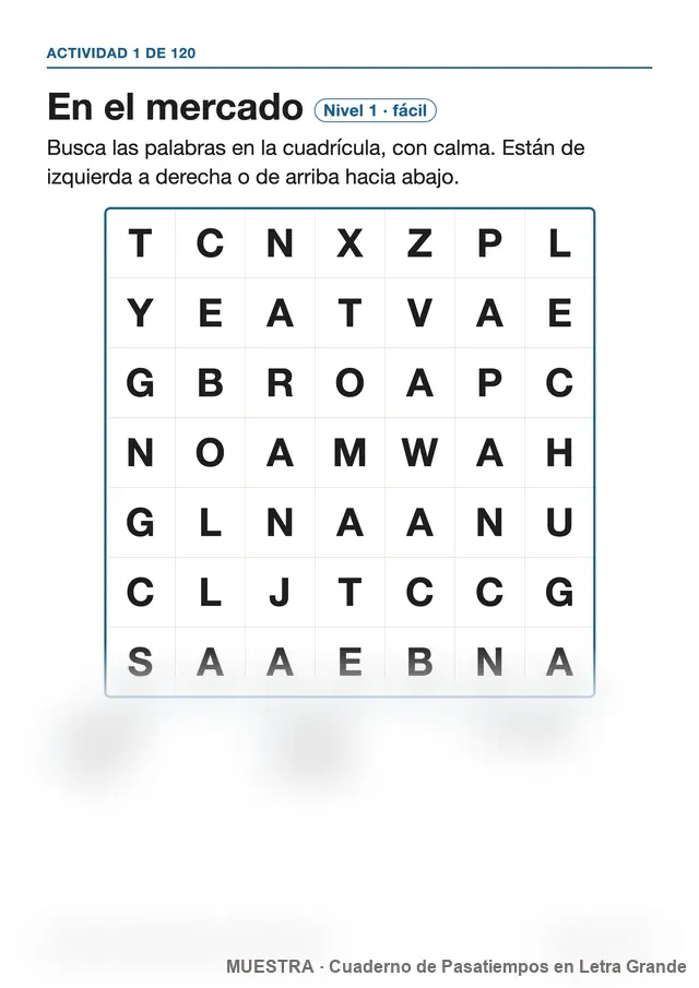 Muestra de la página del kit: En el mercado