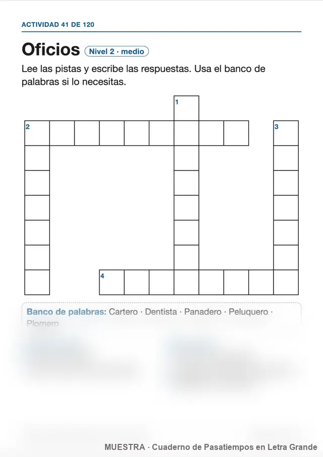 Muestra de la página del kit: Oficios